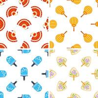Seamless pattern with colorful hand fans showing japanese culture and tradition vector