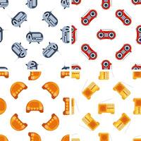 Seamless pattern with retro radio receivers showing music technology evolution vector