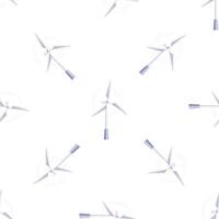 Wind turbine generating clean energy seamless pattern on white background vector
