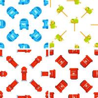 Seamless pattern with colorful mailboxes showing sending and receiving mail vector