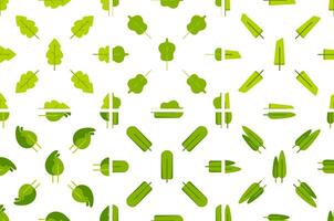 Green leaves and trees forming a seamless pattern promoting environmental conservation vector