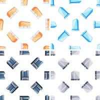 Modern buildings composing a seamless pattern, ideal for urban and architectural backgrounds vector