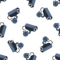 Security camera seamless pattern providing constant surveillance vector