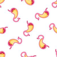 Stomach with gastric juice producing digestive enzymes seamless pattern on white background vector