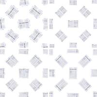 Seamless pattern of newspapers falling on white background, promoting daily news and information vector