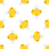 Effervescent vitamin c tablets dissolving, creating bubbles on white background seamless pattern vector