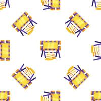 Seamless pattern of roadblocks and traffic cones indicating a construction area vector