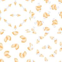 Fortune Cookies and Blank Papers Creating Intriguing Seamless Patterns vector
