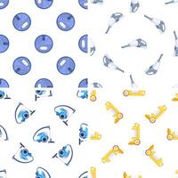Seamless pattern with various vacuum cleaners performing cleaning tasks vector