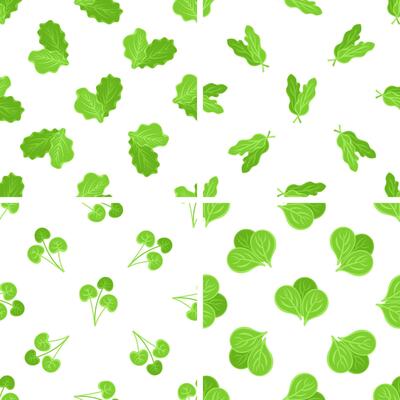 Seamless pattern with green leaves of various shapes creating a vibrant botanical design