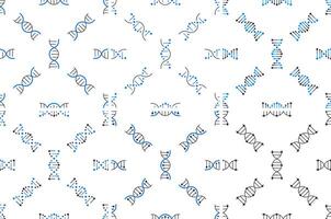 Dna double helix rotating and forming different patterns on white background vector
