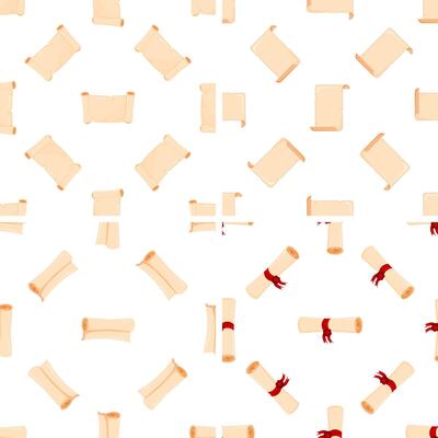 Seamless pattern with diplomas and ancient scrolls forming a background for education or history projects