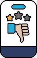 A phone with a thumbs down symbol on it vector