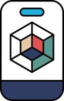 A phone case with a cube on it vector