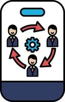 A cartoon of three men with arrows pointing to them vector