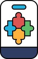 A colorful puzzle piece design with a white background vector