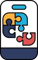 A puzzle piece with a phone on it vector