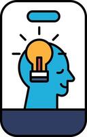 A man with a light bulb on his head vector