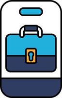 A blue briefcase with a lock on it vector