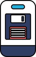 A phone with a blue and red design on it vector