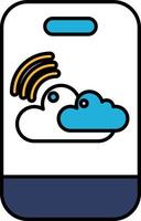 A phone with a cloud on it vector