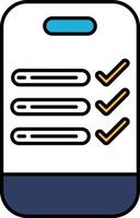 A phone screen with a check mark on it vector