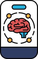A phone with a brain on it vector