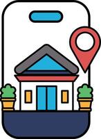 A house with a red dot on it vector