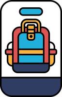 A colorful backpack is shown on a white background vector