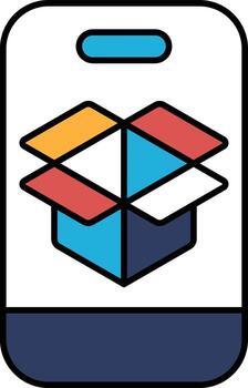 A phone case with a box on it vector