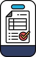 A phone screen with a check mark on it and a paper with a check mark on it vector