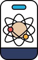A phone with a picture of a planet and a star on it vector