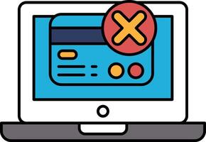 A computer screen with a red X on it vector