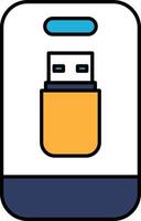 A phone with a USB port on the side vector