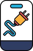 A phone with a plug on it vector