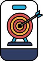 A target with a red bullseye and a black arrow pointing to it vector