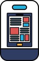 A phone with a blue and red background and a blue and red square in the middle vector