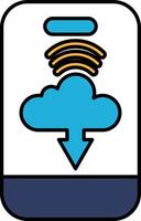 A phone with a cloud icon on it vector