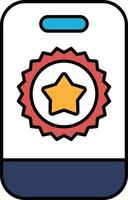 A phone with a star and a red circle on it vector