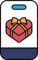 A red box with a bow on it is on a white background vector