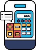 A calculator with the numbers 1 through 9 on it vector