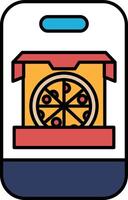 A pizza box with a pizza inside vector