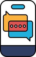 A phone with two speech bubbles on it vector