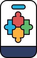 A colorful puzzle piece design is displayed on a white background vector