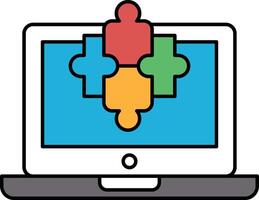 A computer monitor with a puzzle piece design on it vector
