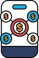 A phone with a dollar sign in the middle vector