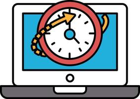 A computer monitor with a clock on it showing the time as 1000 vector