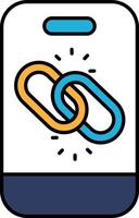 A phone with a link symbol on it vector