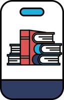 A phone case with a stack of books on it vector