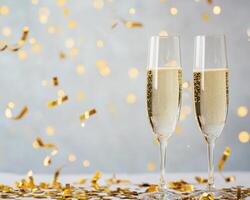 Celebrate happy anniversary with sparkling drinks and festive confetti that brings joy to any work or business gathering photo